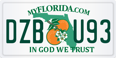 FL license plate DZBU93