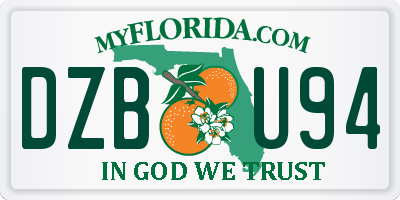 FL license plate DZBU94
