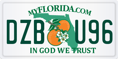 FL license plate DZBU96