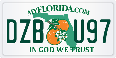 FL license plate DZBU97