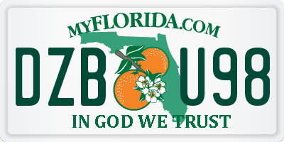 FL license plate DZBU98