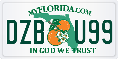 FL license plate DZBU99