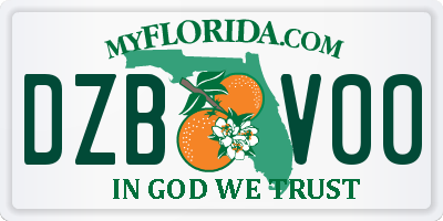 FL license plate DZBV00