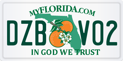 FL license plate DZBV02