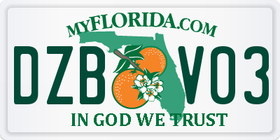 FL license plate DZBV03