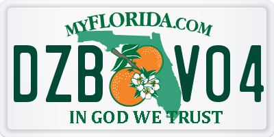 FL license plate DZBV04