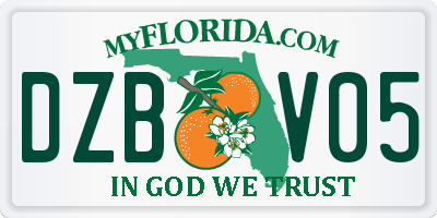 FL license plate DZBV05