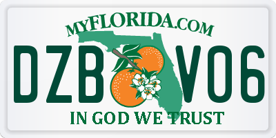 FL license plate DZBV06