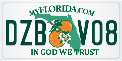 FL license plate DZBV08