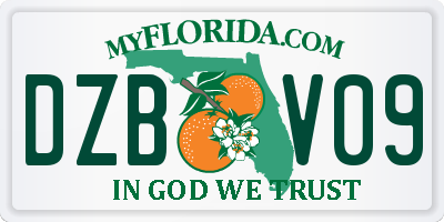 FL license plate DZBV09