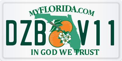 FL license plate DZBV11