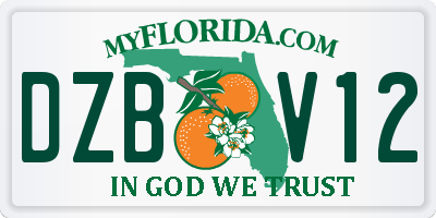 FL license plate DZBV12