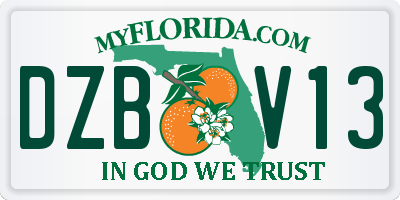 FL license plate DZBV13