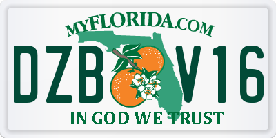 FL license plate DZBV16