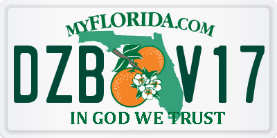 FL license plate DZBV17