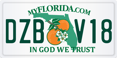 FL license plate DZBV18
