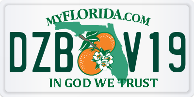 FL license plate DZBV19