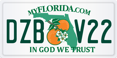 FL license plate DZBV22