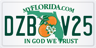 FL license plate DZBV25