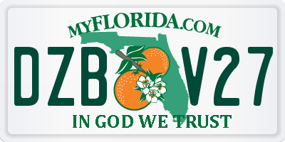 FL license plate DZBV27