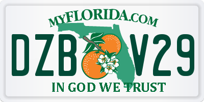 FL license plate DZBV29