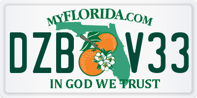 FL license plate DZBV33