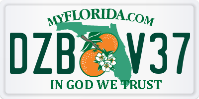 FL license plate DZBV37