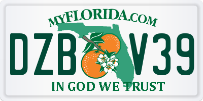 FL license plate DZBV39