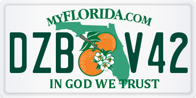 FL license plate DZBV42