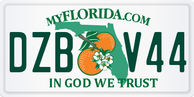 FL license plate DZBV44