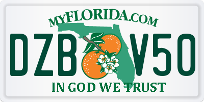 FL license plate DZBV50