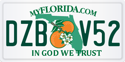 FL license plate DZBV52