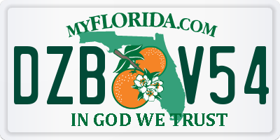 FL license plate DZBV54