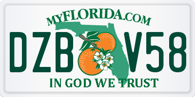 FL license plate DZBV58
