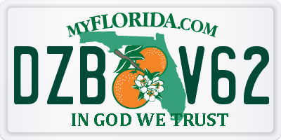 FL license plate DZBV62