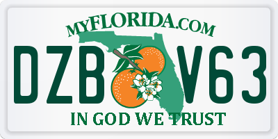 FL license plate DZBV63