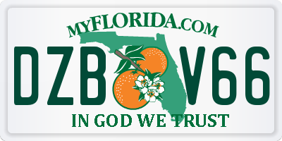 FL license plate DZBV66