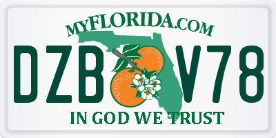 FL license plate DZBV78