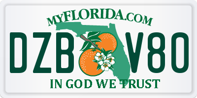 FL license plate DZBV80
