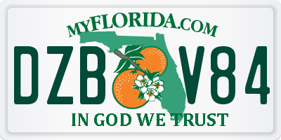 FL license plate DZBV84