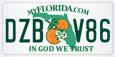 FL license plate DZBV86