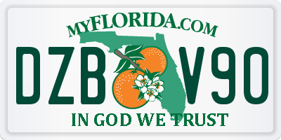 FL license plate DZBV90