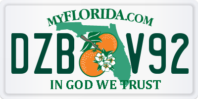 FL license plate DZBV92