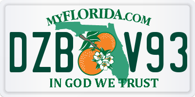FL license plate DZBV93