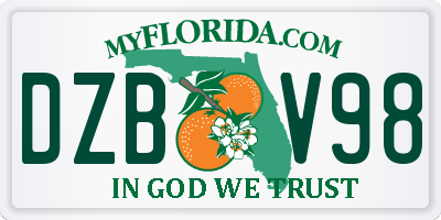 FL license plate DZBV98