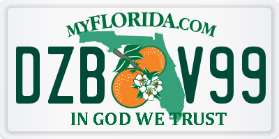 FL license plate DZBV99