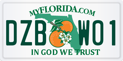 FL license plate DZBW01
