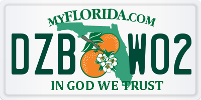 FL license plate DZBW02