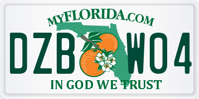 FL license plate DZBW04