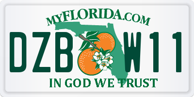 FL license plate DZBW11
